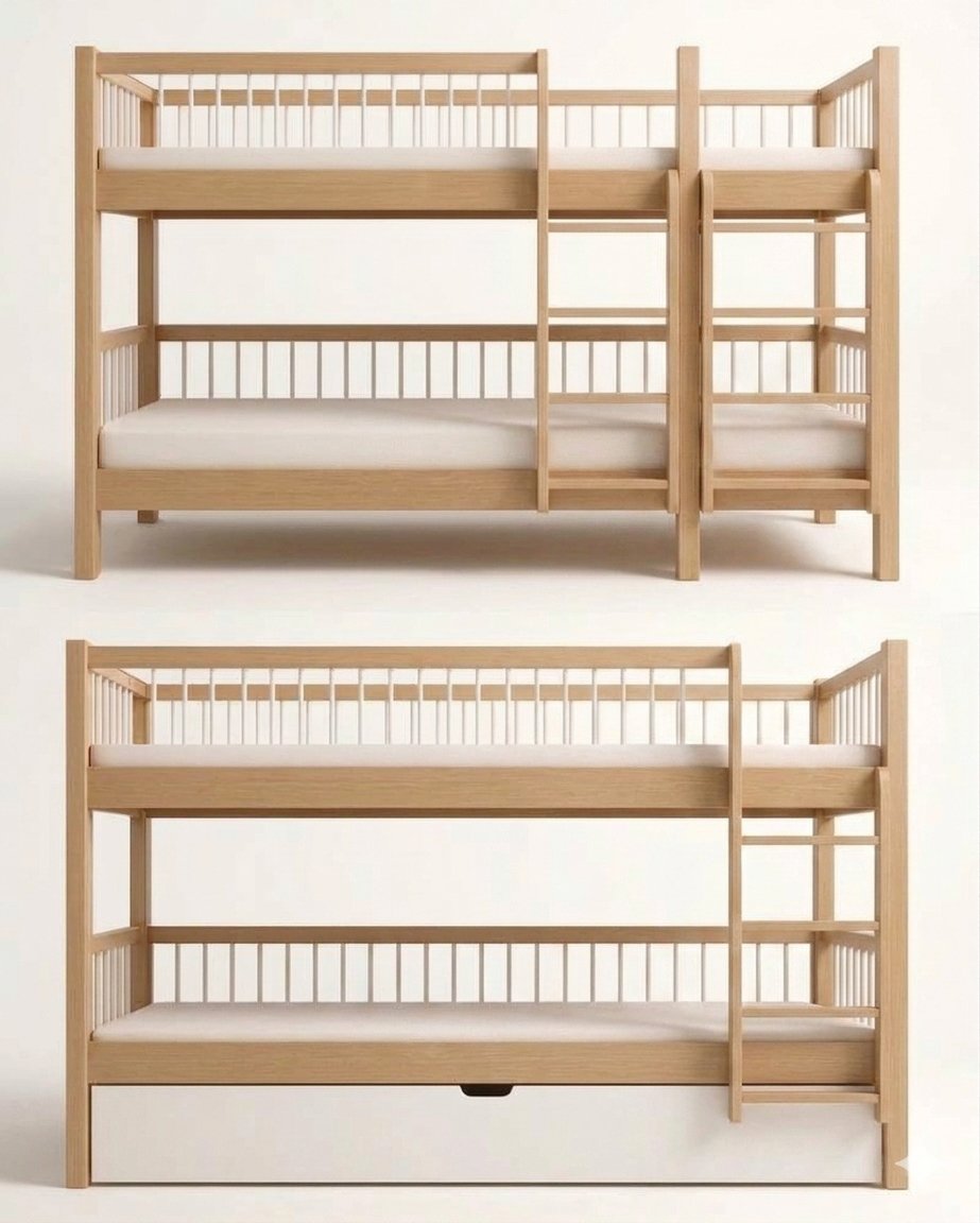 WOOD MINI+LOW BUNK BED