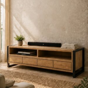 Warm Minimalist Industrial Media Lounge